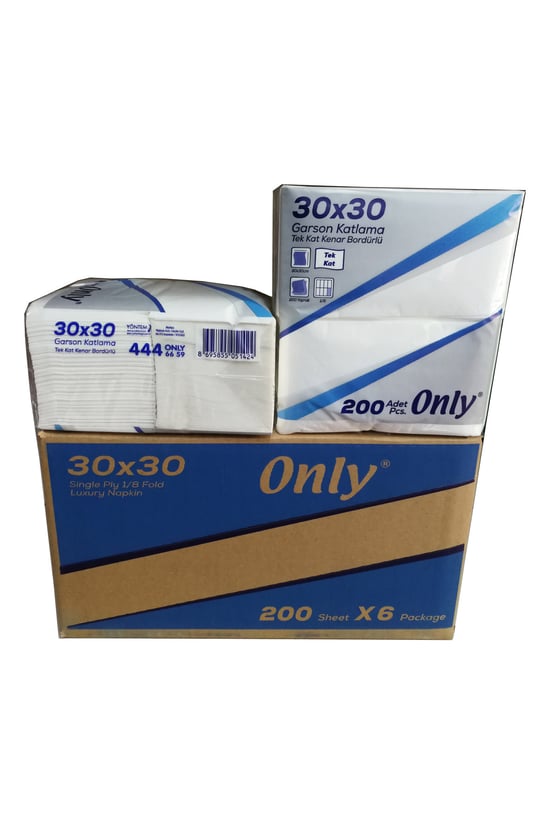 Only Garson Katlama Peçete / 6 Adet 200'lü Paket / Koli - Tek Kat
