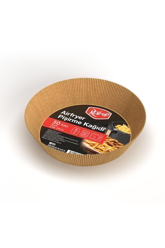 Roll-Up Airfryer Pişirme Kağıdı Yuvarlak 20cm 50 + 5 Adet (5 Adet Hediye)