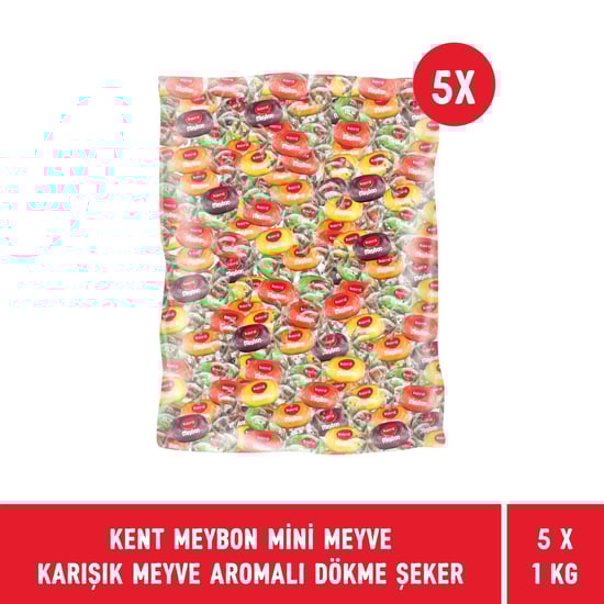 Kent Meybon Mini Karışık Meyve Aromalı Dökme Bayram Şekeri 1 kg - 5 Adet