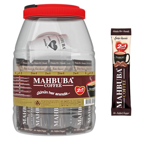Mahbuba 2 si 1 Arada  Kahve 10 gr 36 Lı Kavanoz (Bardak Hediyeli)