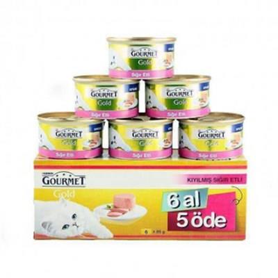 Gourmet Gold Sığır Etli Kıyılmış Yetişkin Kedi Maması 85 Gr 6 Al 5 Öde