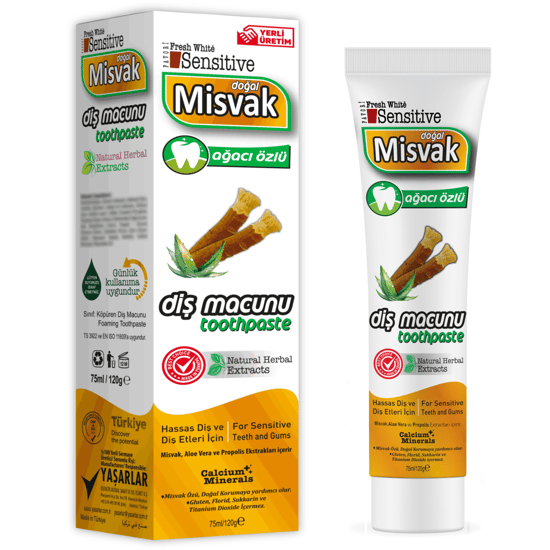 Fresh White Sensitive Misvak Ağacı Özlü Diş Macunu 75 ml