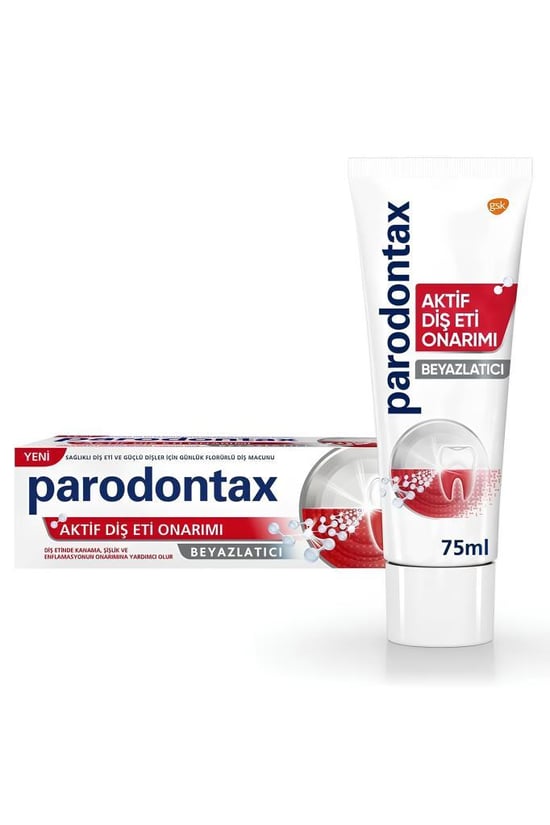 Parodontax Aktif Diş Eti Onarımı Beyazlatıcı 75 ml Florürlü Diş Macunu