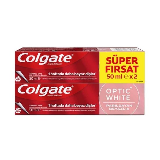 Colgate Optic White Parıldayan Beyazlık Diş Macunu Süper Fırsat Paket 50 ml x 2 Adet