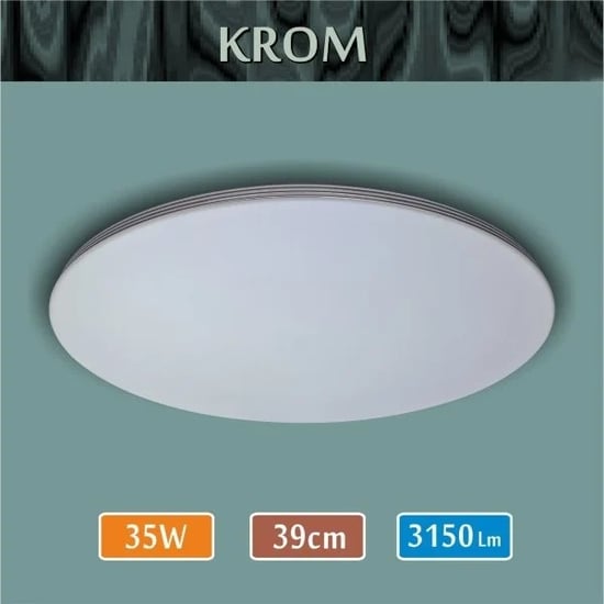 Erbay Sıva Üstü Led Panel Yuvarlak 35 Watt-Krom Desenli-Beyaz-Günışığı