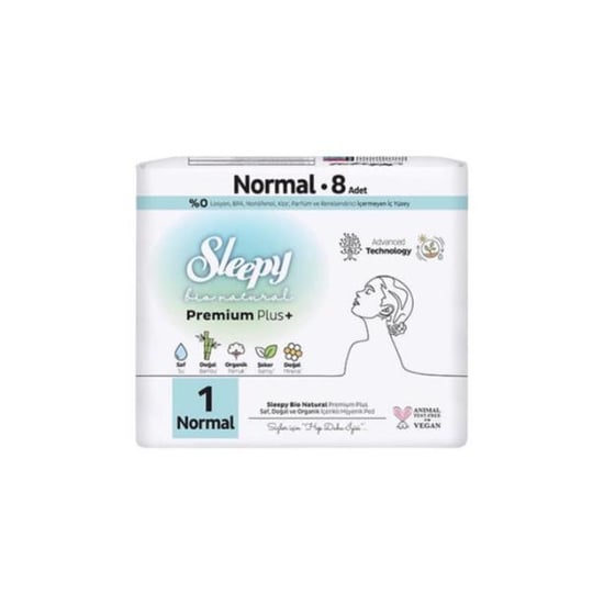 Sleepy Ped Bio Natural Premium Plus + No : 1  Normal 8 li Hijyenik Ped