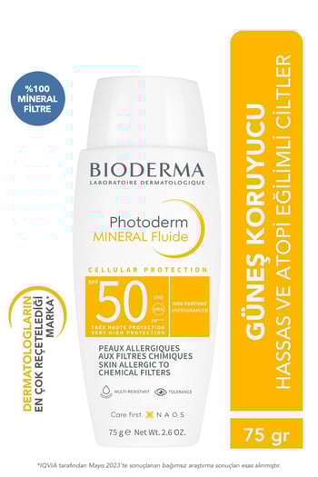 Bioderma Mineral Fluid Güneş Kremi SPF 50+ 75 g