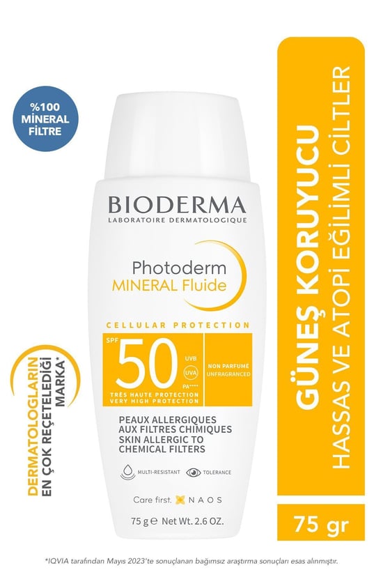 Bioderma Mineral Fluid Güneş Kremi SPF 50+ 75 g