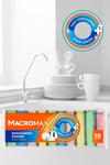 Macromax Rengarenk Bulaşık Süngeri 10'lu Mega Ekonomik Paket Çok Amaçlı Yüzey Süngeri