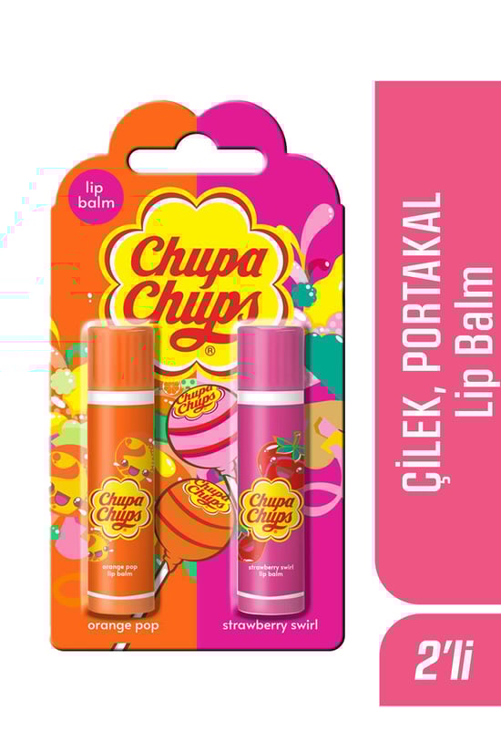 Chupa Chups Çilek Ve Portakal Lip Balm Dudak Bakım Kremi 4gr 2li