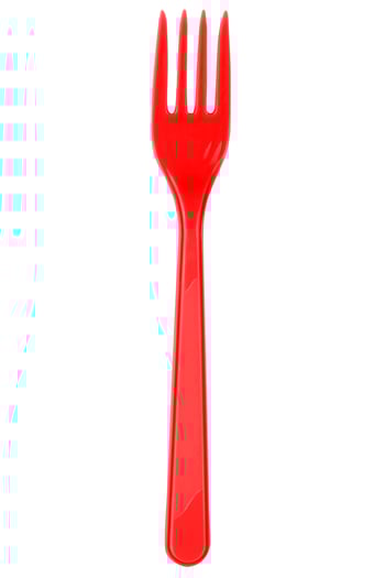 Roll-Up Plastik Çatal Kırmızı 25 Adet