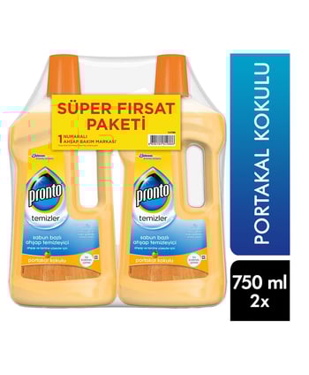 pronto, pıronto, yüzey temizleyici, ahşap temizleyici, laminant parke bakım ürünü, avantajlı paket, 2 x 750ML, 750ML + 750ML