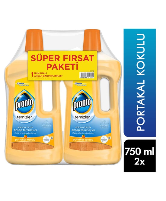 pronto, pıronto, yüzey temizleyici, ahşap temizleyici, laminant parke bakım ürünü, avantajlı paket, 2 x 750ML, 750ML + 750ML
