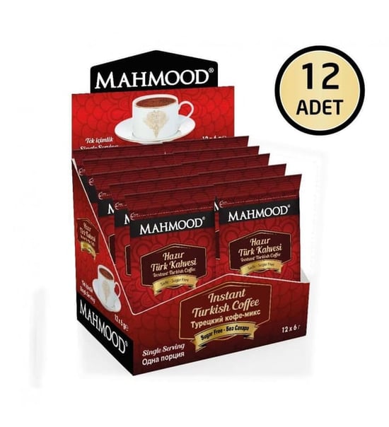 Mahmood Coffee Hazır Türk Kahvesi Sade 6 gr 12'li Paket