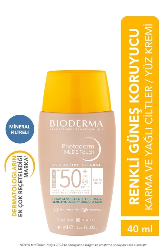Bioderma Photoderm Nude Renkli Güneş Koruyucu SPF 50+ Light 40 ml