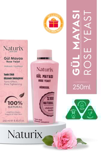 Naturix Akne Önleyici Gül Mayası Tonik Etkili Gül Suyu 250 ml
