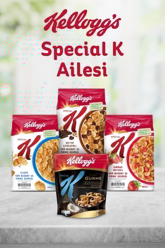 Kellogg's 4lü Special K Paketi,Çikolatalı,Kırmızı Meyveli,Gurme v