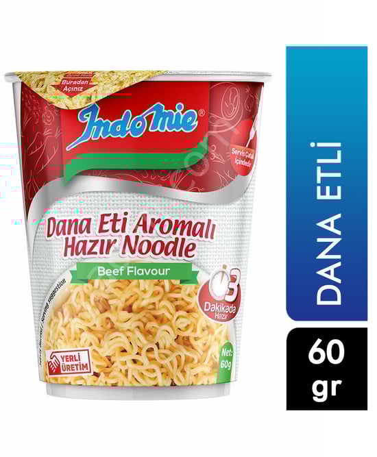 İndomie Bardak Noodle 60 gr Dana Eti Çeşnili