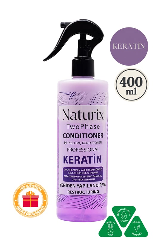 Naturix Keratin Iki Fazlı Saç Bakım Ve Fön Suyu 400 ml