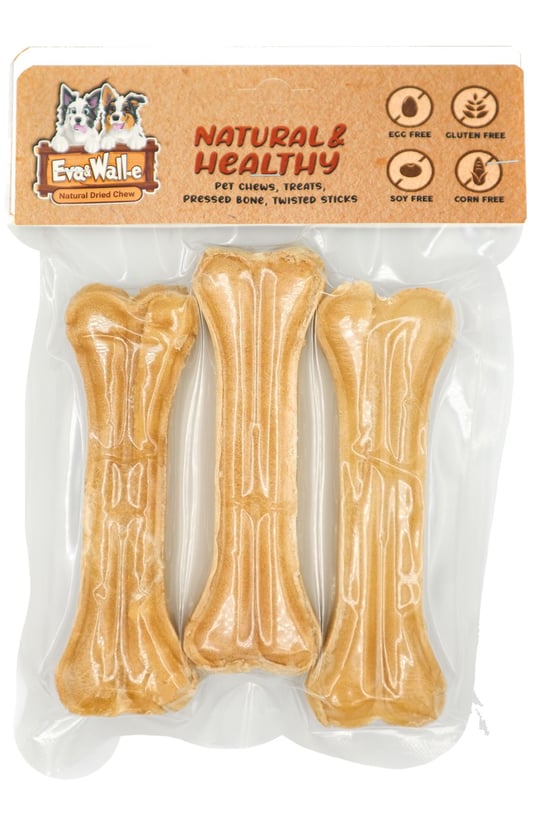 Eva & Walle Eva And Wall-e Doğal Köpek Pres Kemik Naturel 3' Lü 12cm 50-55 Gr