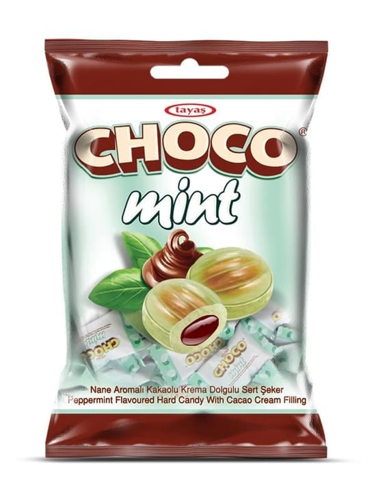 Tayaş Choco Mint Nane Aromalı Kakao Krema Dolgulu Sert Şeker 90 Gr Poşet