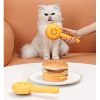 DİYARI FIRSAT Hamburger Şekilli Otomatik Temizlenen Evcil Hayvan Fırçası