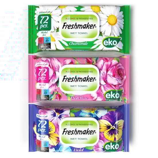Freshmaker Bebek Islak Mendil EKO (Çiçek) Kapaklı 72'li
