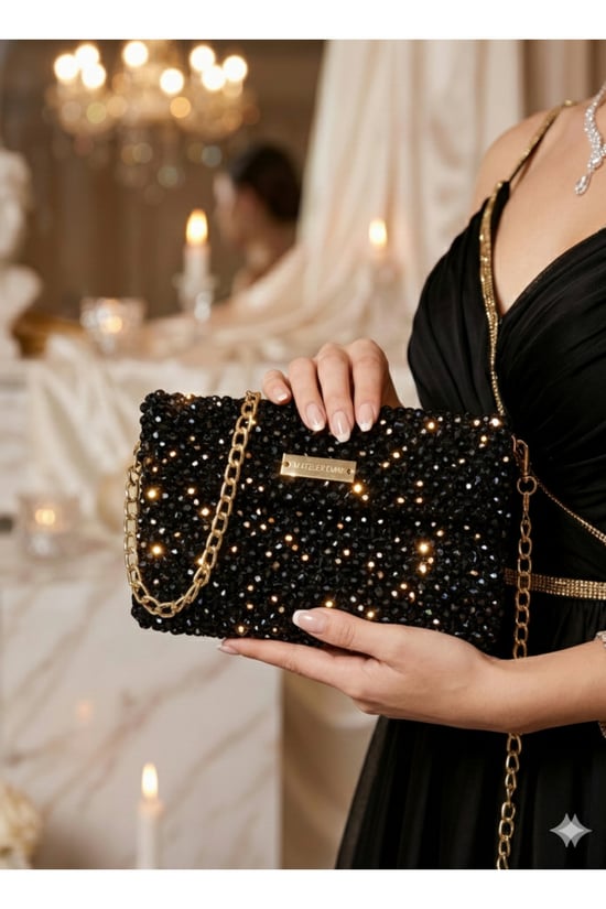 Atelier Emine Black Truffle Noir - Özel Üretim Kristal Çanta