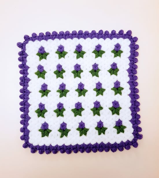 HERŞEY FIRSAT Banyo Lifi Yün El Örmesi Ceyizlik Kare 1 Adet - MOR