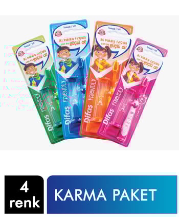 difaş,difaş Cocuk Diş Fırçası,4 Renk 12'li Karma Paket,Kum Saatli,Friendly,çocuk diş fırçası,4 renk,cocuk diş sağlığı,çocuklar için diş fırçası,toptan satın al,toptan tr,toptan kozmetik,toptan mağazacılık