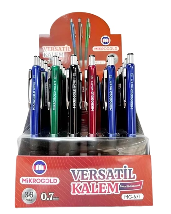Mikrogold 0.7 uçlu metal mekanizmalı versatil kalem basmalı kurşun kalem