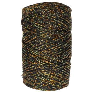 P Parla Makrome İpi 3mm  Polyester Siyah Altın Simli