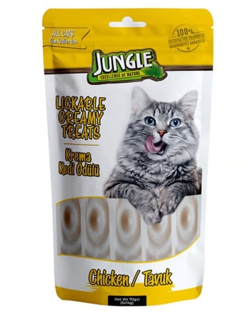 Jungle 14 Gr *5'Li Krema Kedi Ödül Maması Tavuklu  Jngc-001