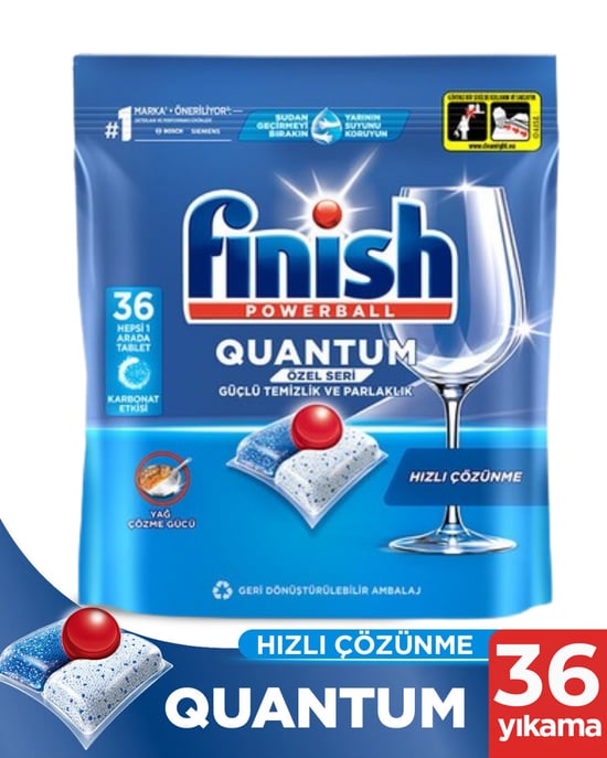 Finish Quantum Hepsi Bir Arada 36 Yıkama Bulaşık Makinesi Tableti