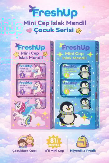 Fresh Up 8.Lİ Islak Mendil Unicorn&Penguen Figürlü