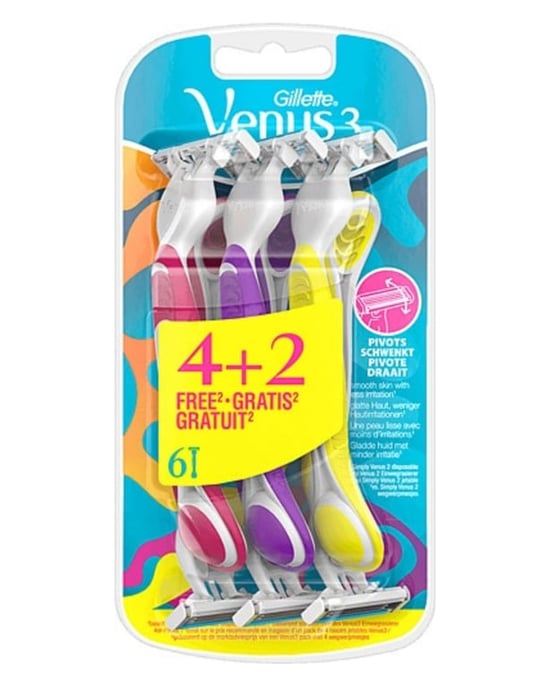 Gillette Venus Gillette 3 Renkli Kullan At 4+2 6'lı