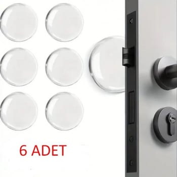 DİYARI FIRSAT Şeffaf  Silikon Mobilya ve Kapı Durdurucu Darbe Pedi 6 lı 