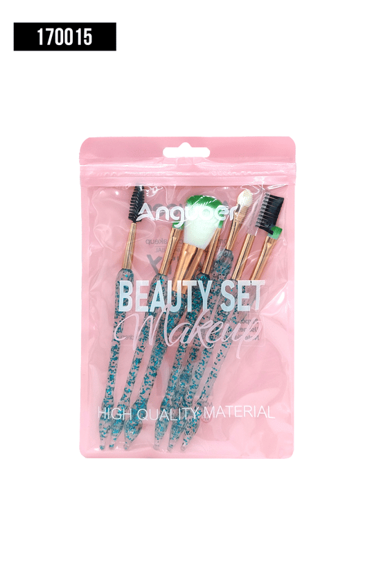İthal Aksesuar Renkli Simli 7'Li Makyaj Fırçası