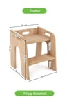 Rozitoys Çocuklar İçin Basamaklı Ahşap Tabure, Yükseltici