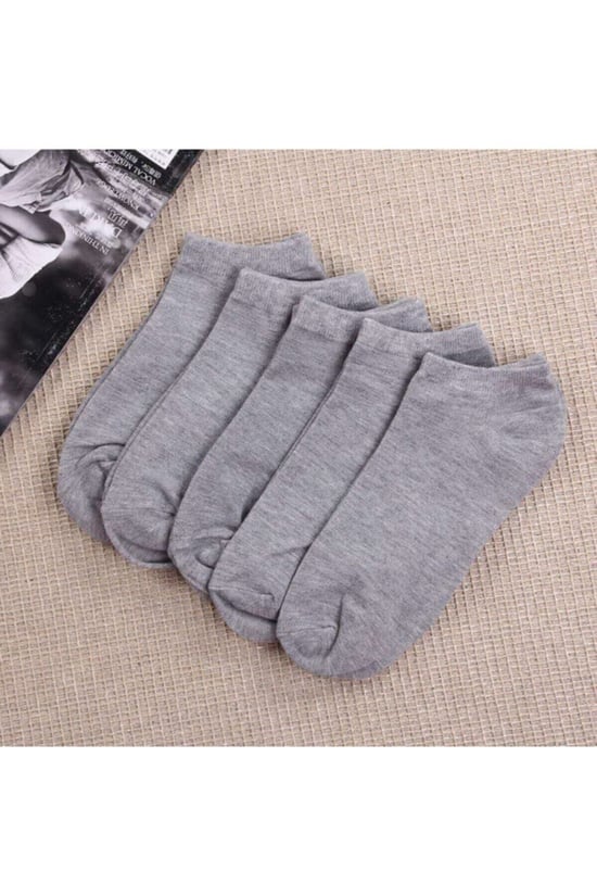 BGK Unisex Yazlık Patik Çorap 5 'li Extra Rahat Gri 36 - 40