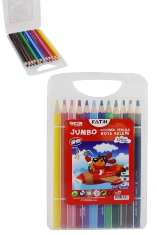 Fatih 12 Renk Çantalı Jumbo Kuru Boya