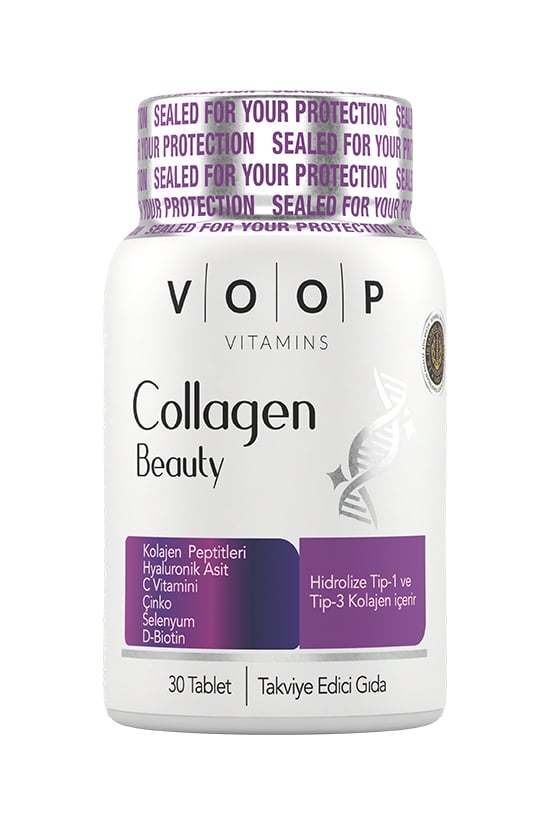 Collagen Beauty Tip 1 Ve Tip 3 | Kolajen Hyaluronic Asit Q10 Biotin Çinko - 30 Tablet