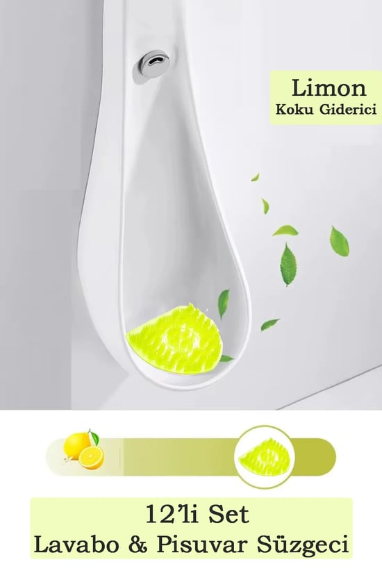 MaproWorld Limon Kokulu Pisuvar Süzgeci Lavabo Yer Gideri Koku Giderici Hijyenik Tuvalet Matı