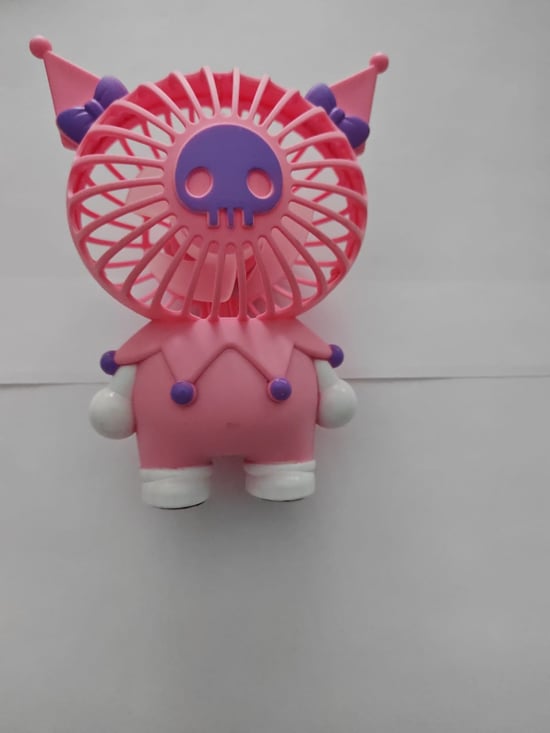 Luluyen Mini El Fanı Şarjlı Telefon Tutuculu  Kuromi  Figürlü 2 Kademeli Taşınabilir Vantilatör Masa El Tipi Serinletici Soğutucu