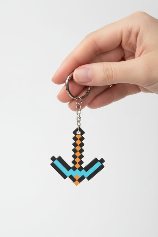 Minecraft Kazma Figürlü Anahtarlık