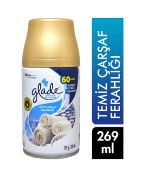 glade, gıleyd, oda parfümü, oda kokusu, hava ferahlatıcı, yedek oda kokusu, otomatik koku yedeği, otomatik sprey, glade temiz çarşaf ferahlığı yedek 269 ml satın al, glade temiz çarşaf ferahlığı yedek 300 ml fiyat