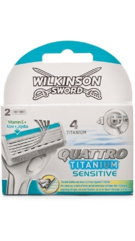 Resim Wilkinson Sword Quattro Titanium Sensitive Yedek Bıçak 2'li