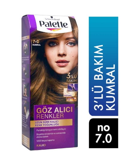 Palette Saç Boyası 50 ml Göz Alıcı Renkler Kumral 7-0 Tüp Krem