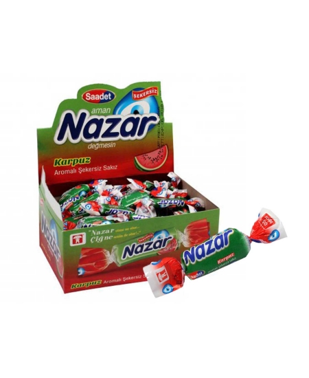 nazar, sakız, şekersiz sakız, karpuzlu sakız, meyveli sakız