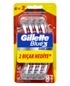 Resim Gillette Blue 3 Tıraş Bıçağı 6 + 2'li Blister Pride Özel Seri